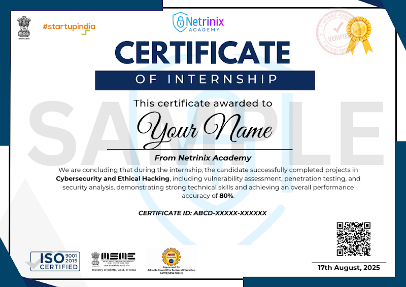 Sample Internship Certificate
