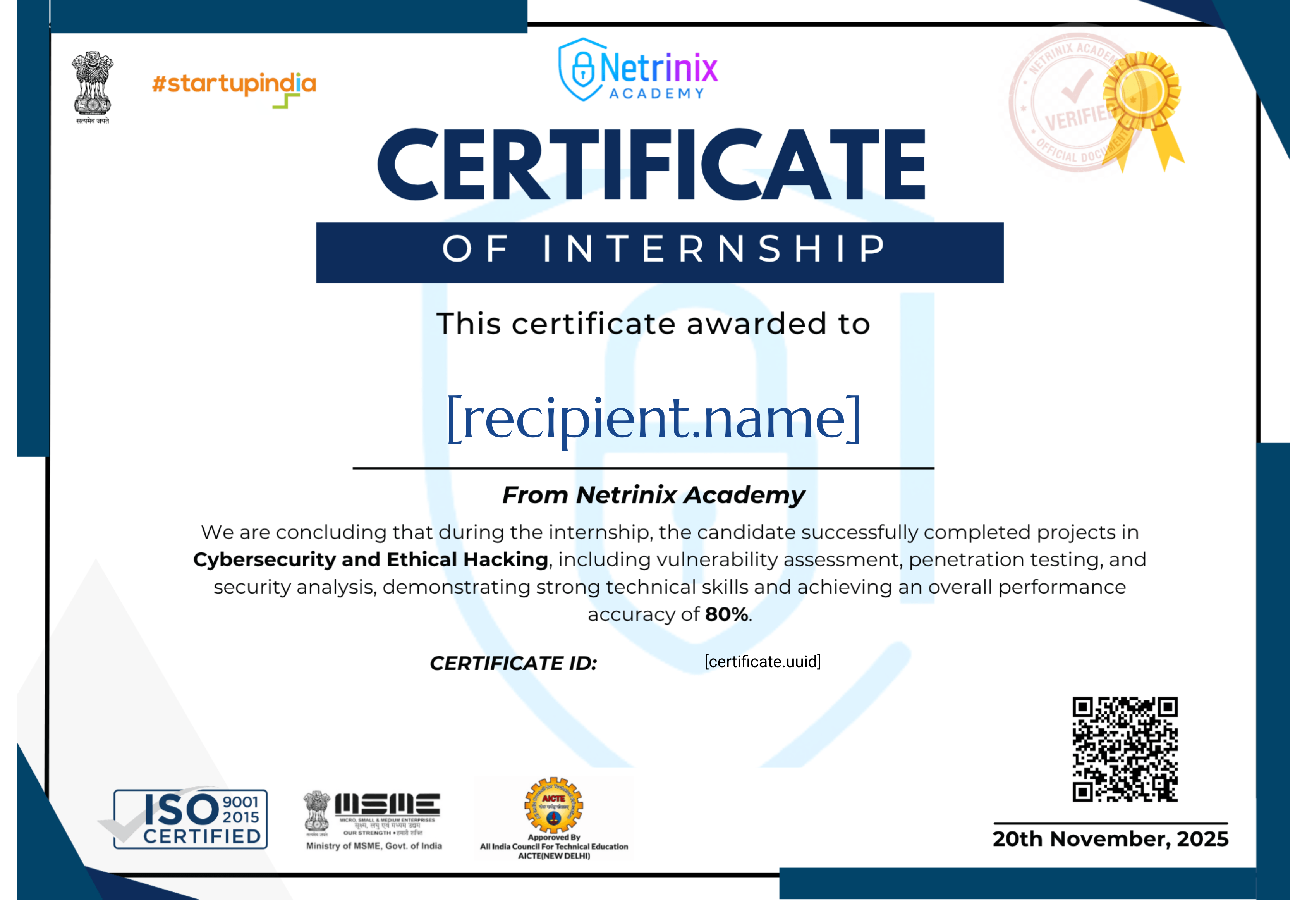 Internship Certification